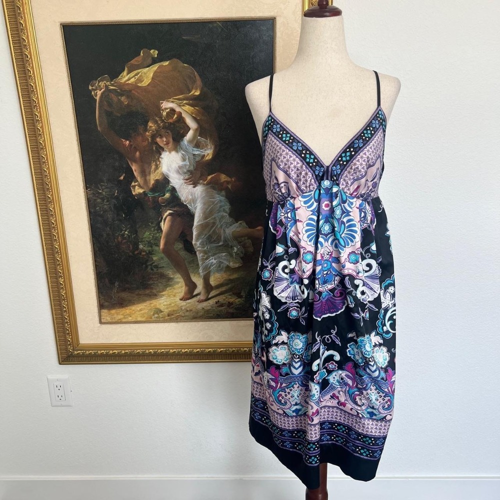 Vintage Y2K Boho Chic Floral Paisley Dress